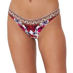 Camilla "Reign Of Roses" High-Leg Bikini Swimsuit Bottom, Multicolor